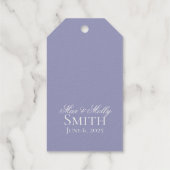 Klassische Lavendelhandzeichnung Hochzeitskunst Geschenkanhänger (Rückseite)