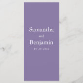 Klassische Lavendelmonographie Menükarte (Rückseite)