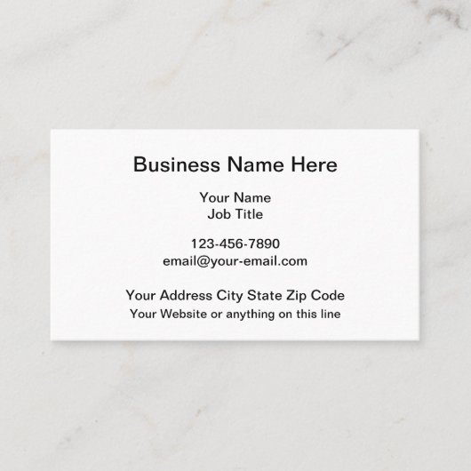 Klassische Layoutgenerische Visitenkarten Visitenkarte (Vorderseite)