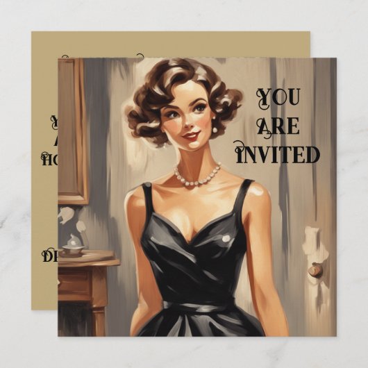 Klassische LBD-Karte: Perfekt für alle Feiern Einladung (Vorne/Hinten)