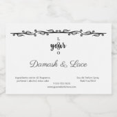 Klassische Leaf Border Luxury Parfüm Candle Alkoholflaschenetikett (Einzelnes Label)