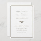 Klassische Leaf Gold Rahmen Hochzeit Einladung (Vorne/Hinten)