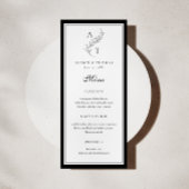 Klassische leaf Monogram Wedding Flat Menu Card Menükarte