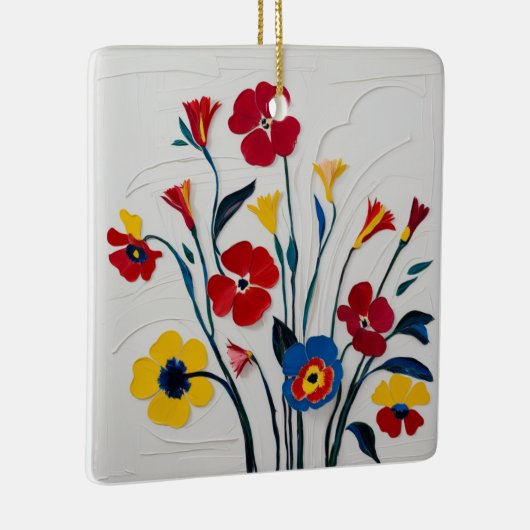 Klassische, lebendige, florale Wasserfarbe Keramikornament (Rechts)