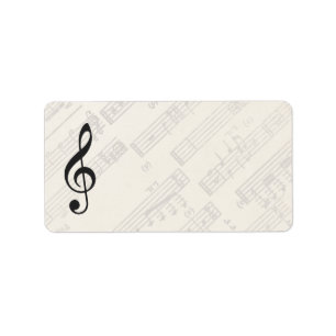 Klassische Leeradresse des Musik-Blatt-  Adressaufkleber