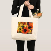 Klassische Leinwand-Tasche mit Sonnenblumen Jumbo Stoffbeutel (Vorderseite (Produkt))