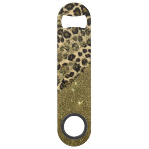 Klassische Leopard-DruckBrushstrokes auf Speedflaschenöffner