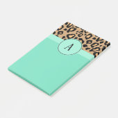 Klassische Leopard Monogramm Post It Notizen (angewinkelt)
