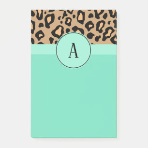 Klassische Leopard Monogramm Post It Notizen
