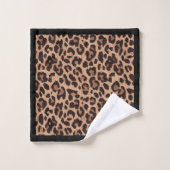 Klassische Leopard Print Badhandtuch Set (Waschlappen)