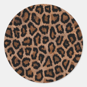 Klassische Leopardenmuster Tierschrift Runder Aufkleber