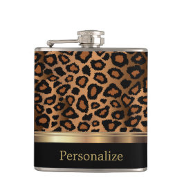 Klassische Leopardenschrift Flachmann