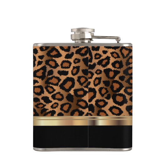 Klassische Leopardenschrift Flachmann (Rückseite)