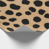 Klassische Leopardrucke in Beige und Schwarz Geschenkpapier (Ecke)
