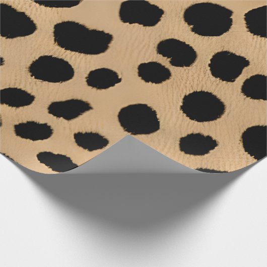 Klassische Leopardrucke in Beige und Schwarz Geschenkpapier (Ecke)