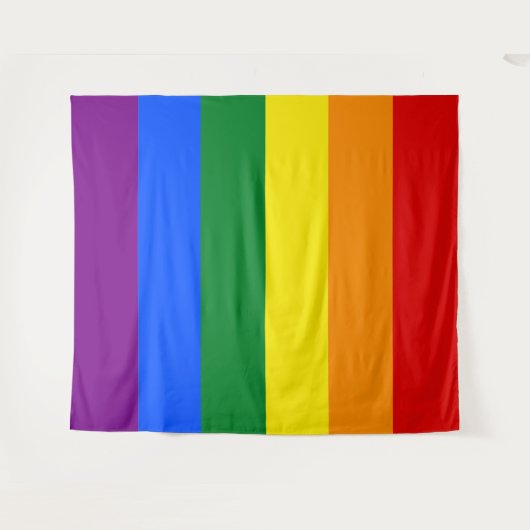 Klassische LGBTQ-Gay Pride-Regenbogenflagge Wandteppich (Vorderseite (Horizontal))