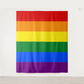 Klassische LGBTQ-Gay Pride-Regenbogenflagge Wandteppich (Vorderseite)