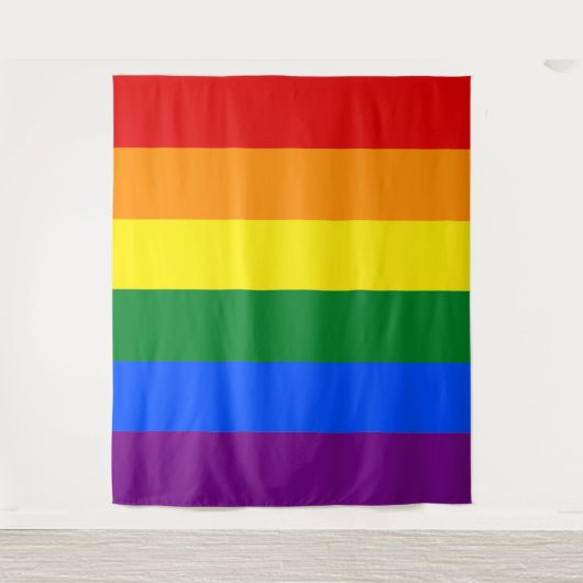 Klassische LGBTQ-Gay Pride-Regenbogenflagge Wandteppich (Vorderseite)