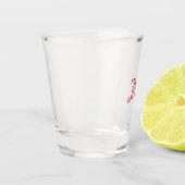 Klassische Liebe "Dein Name" Rote Typografie Schuh Schnapsglas (Links)