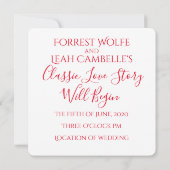 Klassische Liebe Einladung (Rückseite)