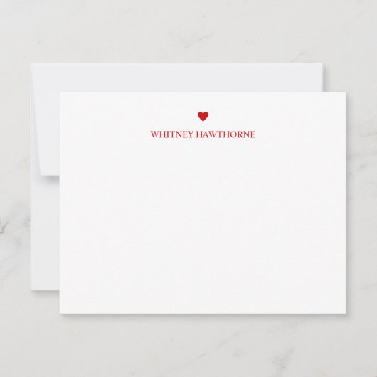 Klassische Liebe für Red Heart Stationery Mitteilungskarte (Vorderseite)