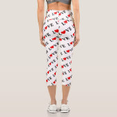 Klassische LIEBE Herzmotiv Muster Elegant Capri Leggings (Rückseite)