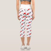 Klassische LIEBE Herzmotiv Muster Elegant Capri Leggings (Rückseite)