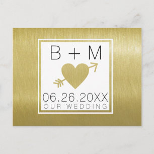 Klassische Liebe Monogramm, unvergessliche Hochzei Postkarte