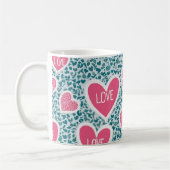 Klassische Liebe Muster Tasse Blau und Rosa (Links)