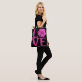Klassische Liebe Rosa Blume Tasche (Am Model)
