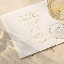 Klassische Liebesgeschichte Zeitstrahl Chartreuse Serviette