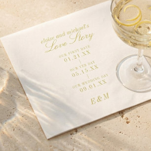 Klassische Liebesgeschichte Zeitstrahl Chartreuse Serviette