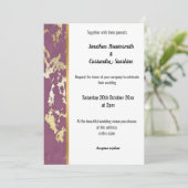 KLASSISCHE LILA-GOLD-TRIM-EINLADUNG MIT MARMOR EINLADUNG (Stehend Vorderseite)