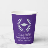Klassische lila Graduation Pappbecher (Rückseite)