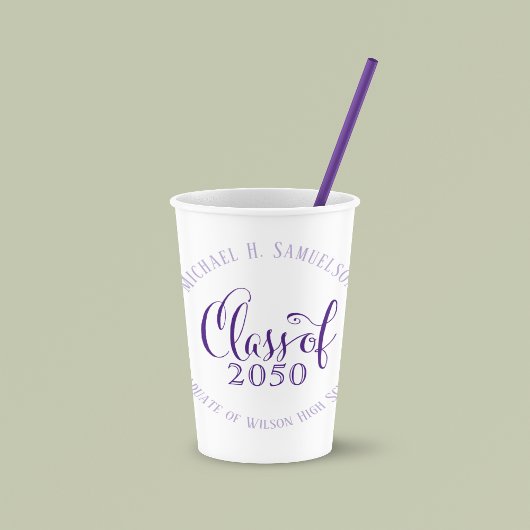 Klassische lila Graduation Pappbecher