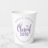 Klassische lila Graduation Pappbecher (Rückseite)