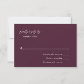 Klassische Lila Hochzeit RSVP Karte (Vorderseite)