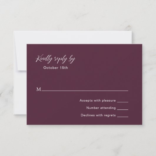 Klassische Lila Hochzeit RSVP Karte (Vorderseite)