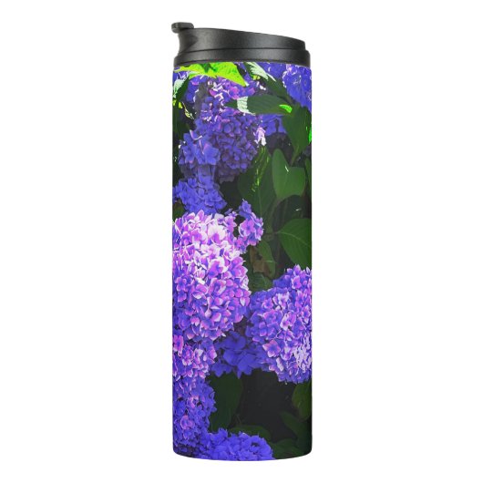 Klassische Lila Hydrangea-Thermal-Tumbler Thermosbecher (Nach rechts gedreht)