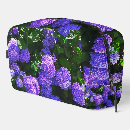 Klassische Lila Hydrangea Toilettenbeutel Waschbeutel (Rechte Ecke)