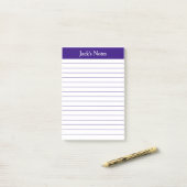 Klassische Lila Linde Personalisiert Post-it Klebezettel (Auf Schreibtisch)