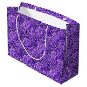 Klassische Lila Paisley Große Geschenktasche Geschenktüte (Rückseite Schrägansicht)