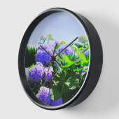 Klassische Lila realistische Hydrangea-Wall-Uhr Uhr (Winkel)