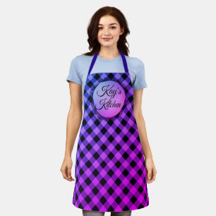 Klassische Lila und rosa Gingham Print Schürze