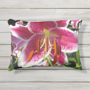 Klassische Lilie mit tropisch rosa Blume Kissen Für Draußen