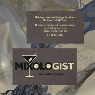 Klassische Linen Mixologist Barkeeper Business Car Visitenkarte