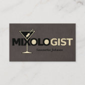 Klassische Linen Mixologist Barkeeper Business Car Visitenkarte (Vorderseite)