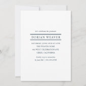 Klassische Linien | Dunkel | Foto Graduation Party Einladung (Rückseite)