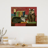 Klassische literarische Katzen Poe, Dickens, Stoke Poster (Küche)