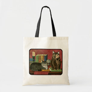 Klassische literarische Katzen Poe Dickens Stoker Tragetasche